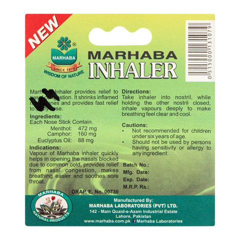 Marhaba Inhaler | Herbal | Breathing | Pakistan Supermarket | PSM | ZA