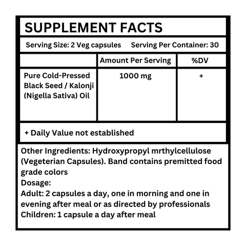 Black Seed Oil Capsules | 500mg 60N Capsules | Pakistan Super Market | PSM | ZA